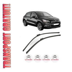 Set stergatoare CITROEN DS4 (NX_) din 2011-2015, pentru parbriz auto, 2 bucati, Bosch Aerotwin, din cauciuc siliconat rezistent, 4 Stickere Auto CITROEN