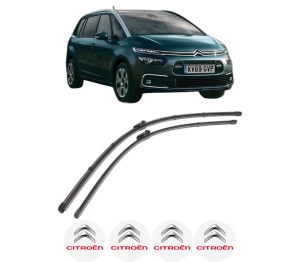 Set stergatoare CITROEN GRAND C4 SPACETOURER Van (3A_, 3E_) din 2019, pentru parbriz auto, 2 bucati, Valeo Silencio Xtrm, din cauciuc siliconat rezistent, 4 Stickere Auto CITROEN v37602