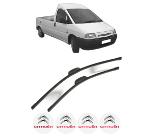 Set stergatoare CITROEN JUMPY I Platform/Chassis (BU_, BV_, BW_, BX_) din 1999-2003, pentru parbriz auto, 2 bucati, Bosch Aerotwin Retrofit, din cauciuc siliconat rezistent, 4 Stickere Auto CITROEN - Img 1