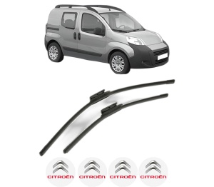 Set stergatoare CITROEN NEMO MPV din 2009-2010, pentru parbriz auto, 2 bucati, Bosch Aerotwin, din cauciuc siliconat rezistent, 4 Stickere Auto CITROEN v54777