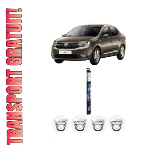 Set stergatoare DACIA LOGAN III (3K_) din 2021, pentru parbriz auto, 2 bucati, Bosch Aerotwin, din cauciuc siliconat rezistent, 4 Stickere Auto DACIA