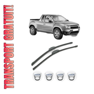 Set stergatoare DACIA LOGAN Pickup (US_) din 2008-2013, pentru parbriz auto, 2 bucati, Bosch Aerotwin Retrofit, din cauciuc siliconat rezistent, 4 Stickere Auto DACIA