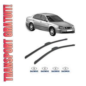 Set stergatoare DAEWOO EVANDA (KLAL) din 2002, pentru parbriz auto, 2 bucati, Bosch Aerotwin Retrofit, din cauciuc siliconat rezistent, 4 Stickere Auto DAEWOO