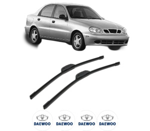 Set stergatoare DAEWOO LANOS Saloon (KLAT) din 1997, pentru parbriz auto, 2 bucati, Bosch Aerotwin Retrofit, din cauciuc siliconat rezistent, 4 Stickere Auto DAEWOO v48922