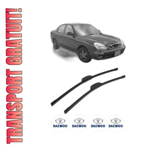 Set stergatoare DAEWOO NUBIRA Saloon (J150) din 1999, pentru parbriz auto, 2 bucati, Bosch Aerotwin Retrofit, din cauciuc siliconat rezistent, 4 Stickere Auto DAEWOO