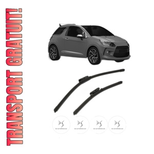 Set stergatoare DS DS 3 Convertible (SB_) din 2015-2019, pentru parbriz auto, 2 bucati, Bosch Aerotwin, din cauciuc siliconat rezistent, 4 Stickere Auto DS