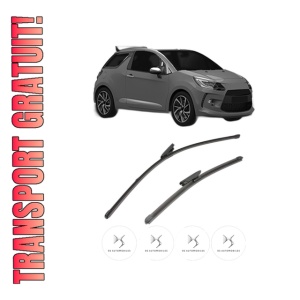 Set stergatoare DS DS 3 Convertible (SB_) din 2015-2019, pentru parbriz auto, 2 bucati, Valeo Silencio Xtrm, din cauciuc siliconat rezistent, 4 Stickere Auto DS