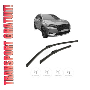Set stergatoare DS DS 7 Crossback (J4_, JR_, JC_) din 2017-2022, pentru parbriz auto, 2 bucati, Bosch Aerotwin, din cauciuc siliconat rezistent, 4 Stickere Auto DS