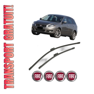Set stergatoare FIAT CROMA (194_) din 2005-2011, pentru parbriz auto, 2 bucati, Bosch Aerotwin, din cauciuc siliconat rezistent, 4 Stickere Auto FIAT