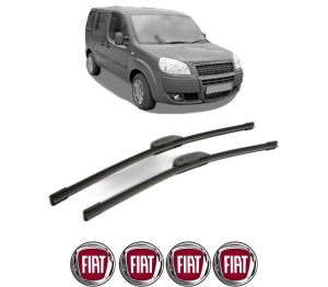 Set stergatoare FIAT DOBLO MPV (119_, 223_) din 2001-2005, pentru parbriz auto, 2 bucati, Bosch Aerotwin Retrofit, din cauciuc siliconat rezistent, 4 Stickere Auto FIAT v48562