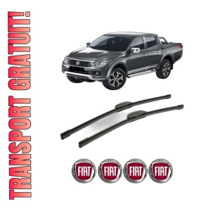 Set stergatoare FIAT FULLBACK Pickup (502_, 503_) din 2016, pentru parbriz auto, 2 bucati, Bosch Aerotwin Retrofit, din cauciuc siliconat rezistent, 4 Stickere Auto FIAT