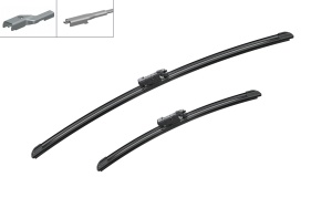 Set stergatoare FIAT PANDA (312_, 319_) din 2012-2022, pentru parbriz auto, 2 bucati, Bosch Aerotwin, din cauciuc siliconat rezistent, 4 Stickere Auto FIAT v55548