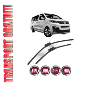 Set stergatoare FIAT ULYSSE Bus din 2022-2023, pentru parbriz auto, 2 bucati, Bosch Aerotwin, din cauciuc siliconat rezistent, 4 Stickere Auto FIAT