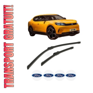Set stergatoare FORD CAPRI (CX740L) din 2024, pentru parbriz auto, 2 bucati, Bosch Aerotwin, din cauciuc siliconat rezistent, 4 Stickere Auto FORD
