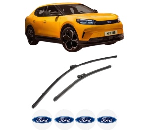 Set stergatoare FORD CAPRI (CX740L) din 2024, pentru parbriz auto, 2 bucati, Valeo Silencio, din cauciuc siliconat rezistent, 4 Stickere Auto FORD v35142
