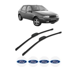 Set stergatoare FORD FIESTA Box Body/MPV (J5_, J3_) din 1996-2000, pentru parbriz auto, 2 bucati, Bosch Aerotwin Retrofit, din cauciuc siliconat rezistent, 4 Stickere Auto FORD v48862
