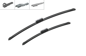 Set stergatoare FORD FOCUS C-MAX (DM2) din 2003-2007, pentru parbriz auto, 2 bucati, Bosch Aerotwin Multi, din cauciuc siliconat rezistent, 4 Stickere Auto FORD v53808