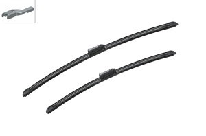 Set stergatoare FORD FOCUS IV Turnier (HP) din 2018-2022, pentru parbriz auto, 2 bucati, Bosch Aerotwin, din cauciuc siliconat rezistent, 4 Stickere Auto FORD v55296