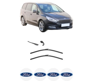Set stergatoare FORD GALAXY MK III VAN (CK) din 2019, pentru parbriz auto, 2 bucati, Valeo Silencio AquaBlade, din cauciuc siliconat rezistent, 4 Stickere Auto FORD v40722