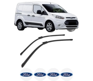 Set stergatoare FORD TRANSIT CONNECT MPV din 2013-2018, pentru parbriz auto, 2 bucati, Bosch Aerotwin, din cauciuc siliconat rezistent, 4 Stickere Auto FORD v49892