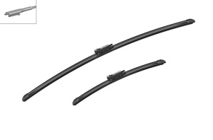 Set stergatoare FORD TRANSIT COURIER B460 MPV din 2014-2023, pentru parbriz auto, 2 bucati, Bosch Aerotwin, din cauciuc siliconat rezistent, 4 Stickere Auto FORD v50447