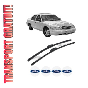 Set stergatoare FORD USA CROWN VICTORIA din 2002-2007, pentru parbriz auto, 2 bucati, Bosch Aerotwin Retrofit, din cauciuc siliconat rezistent, 4 Stickere Auto FORD USA