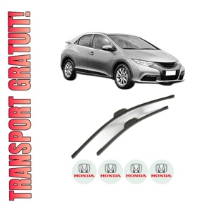 Set stergatoare HONDA CIVIC IX (FK) din 2012-2016, pentru parbriz auto, 2 bucati, Bosch Aerotwin Retrofit, din cauciuc siliconat rezistent, 4 Stickere Auto HONDA