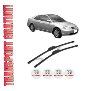 Set stergatoare HONDA CIVIC VII Coupe (EM2) din 2001-2005, pentru parbriz auto, 2 bucati, Bosch Aerotwin Retrofit, din cauciuc siliconat rezistent, 4 Stickere Auto HONDA