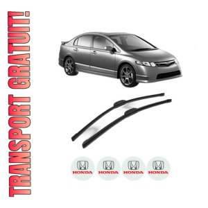 Set stergatoare HONDA CIVIC VIII Saloon (FD, FA) din 2005-2010, pentru parbriz auto, 2 bucati, Bosch Aerotwin Retrofit, din cauciuc siliconat rezistent, 4 Stickere Auto HONDA
