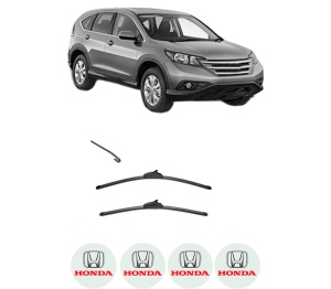 Set stergatoare HONDA CR-V IV (RM_) din 2012-2015, pentru parbriz auto, 2 bucati, Valeo Silencio, din cauciuc siliconat rezistent, 4 Stickere Auto HONDA v34602