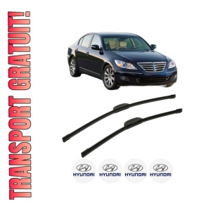 Set stergatoare HYUNDAI GENESIS (BH) din 2008-2014, pentru parbriz auto, 2 bucati, Bosch Aerotwin Retrofit, din cauciuc siliconat rezistent, 4 Stickere Auto HYUNDAI