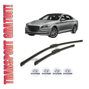 Set stergatoare HYUNDAI GENESIS (DH) din 2014, pentru parbriz auto, 2 bucati, Bosch Aerotwin Retrofit, din cauciuc siliconat rezistent, 4 Stickere Auto HYUNDAI