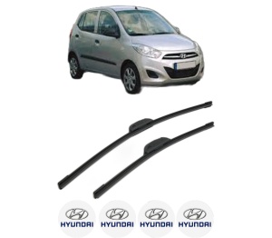 Set stergatoare HYUNDAI i10 I (PA) din 2007-2011, pentru parbriz auto, 2 bucati, Bosch Aerotwin Retrofit, din cauciuc siliconat rezistent, 4 Stickere Auto HYUNDAI v42827