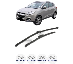 Set stergatoare HYUNDAI ix35 (LM, EL, ELH) din 2009-2015, pentru parbriz auto, 2 bucati, Bosch Aerotwin Retrofit, din cauciuc siliconat rezistent, 4 Stickere Auto HYUNDAI v45977
