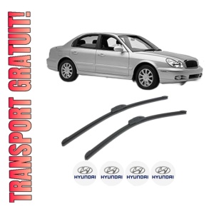 Set stergatoare HYUNDAI SONATA IV (EF) din 1998-2004, pentru parbriz auto, 2 bucati, Bosch Aerotwin Retrofit, din cauciuc siliconat rezistent, 4 Stickere Auto HYUNDAI