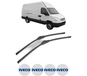 Set stergatoare IVECO DAILY IV Van din 2006-2011, pentru parbriz auto, 2 bucati, Bosch Aerotwin, din cauciuc siliconat rezistent, 4 Stickere Auto IVECO v51097