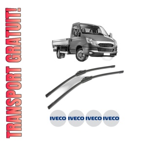 Set stergatoare Iveco DAILY V Platform/Chassis din 2011-2014, pentru parbriz auto, 2 bucati, Bosch Aerotwin, din cauciuc siliconat rezistent, 4 Stickere Auto Iveco