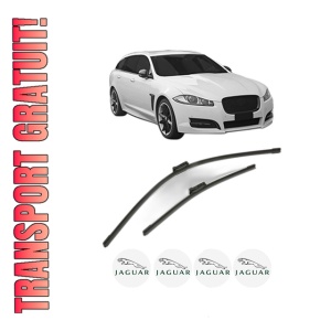 Set stergatoare JAGUAR XF SPORTBRAKE (X260) din 2017-2020, pentru parbriz auto, 2 bucati, Bosch Aerotwin, din cauciuc siliconat rezistent, 4 Stickere Auto JAGUAR