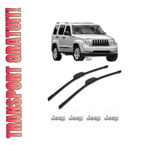Set stergatoare JEEP CHEROKEE (KK) din 2008-2010, pentru parbriz auto, 2 bucati, Bosch Aerotwin Retrofit, din cauciuc siliconat rezistent, 4 Stickere Auto JEEP