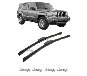 Set stergatoare JEEP COMMANDER (XK, XH) din 2005-2009, pentru parbriz auto, 2 bucati, Bosch Aerotwin Retrofit, din cauciuc siliconat rezistent, 4 Stickere Auto JEEP v42047