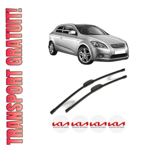 Set stergatoare KIA CEE'D Hatchback (ED) din 2006-2012, pentru parbriz auto, 2 bucati, Bosch Aerotwin Retrofit, din cauciuc siliconat rezistent, 4 Stickere Auto KIA