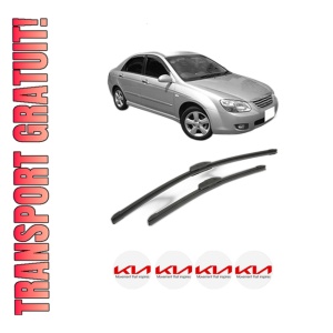 Set stergatoare KIA CERATO I Saloon (LD) din 2004-2009, pentru parbriz auto, 2 bucati, Bosch Aerotwin Retrofit, din cauciuc siliconat rezistent, 4 Stickere Auto KIA