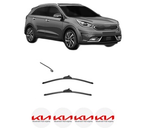 Set stergatoare KIA NIRO VAN (DE) din 2016, pentru parbriz auto, 2 bucati, Valeo Silencio, din cauciuc siliconat rezistent, 4 Stickere Auto KIA v34422