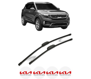 Set stergatoare KIA SELTOS (SP2, SP2I) din 2019, pentru parbriz auto, 2 bucati, Bosch Aerotwin Retrofit, din cauciuc siliconat rezistent, 4 Stickere Auto KIA v45437
