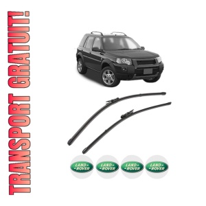 Set stergatoare LAND ROVER FREELANDER 2 (L359) din 2006-2014, pentru parbriz auto, 2 bucati, Valeo Silencio Xtrm, din cauciuc siliconat rezistent, 4 Stickere Auto LAND ROVER