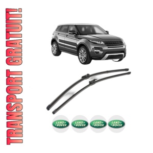 Set stergatoare LAND ROVER RANGE ROVER EVOQUE (L538) din 2011-2019, pentru parbriz auto, 2 bucati, Valeo Silencio Xtrm, din cauciuc siliconat rezistent, 4 Stickere Auto LAND ROVER
