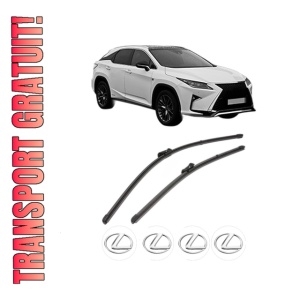 Set stergatoare LEXUS RX (_L2_) din 2015-2017, pentru parbriz auto, 2 bucati, Valeo Silencio Xtrm, din cauciuc siliconat rezistent, 4 Stickere Auto LEXUS