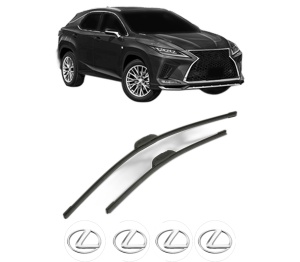 Set stergatoare LEXUS RX (_LA1_, _LH1_) din 2022-2023, pentru parbriz auto, 2 bucati, Bosch Aerotwin Retrofit, din cauciuc siliconat rezistent, 4 Stickere Auto LEXUS v44037