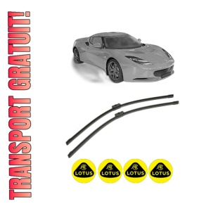 Set stergatoare LOTUS EVORA din 2009-2017, pentru parbriz auto, 2 bucati, Bosch Aerotwin, din cauciuc siliconat rezistent, 4 Stickere Auto LOTUS