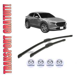 Set stergatoare MAZDA CX-30 (DM) din 2019-2021, pentru parbriz auto, 2 bucati, Bosch Aerotwin Retrofit, din cauciuc siliconat rezistent, 4 Stickere Auto MAZDA